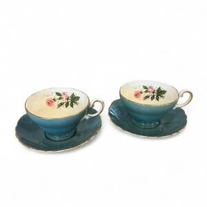 Vintage Crown Staffordshire Teal Blue